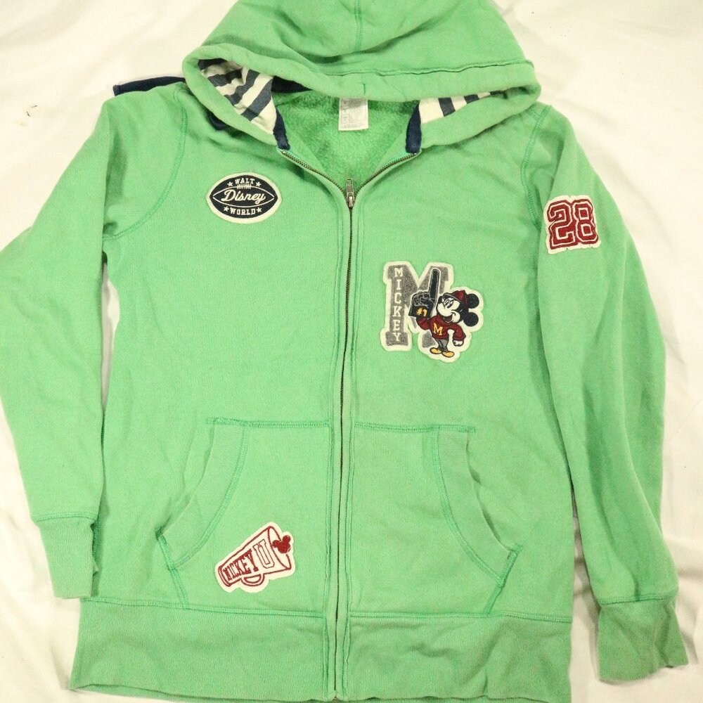 Disney Parks Collection Green Patchwork Full Zip … - image 1